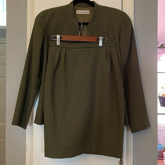 Vintage Olive Size 8 Magid Bernard Skirt & Jacket - Picture 6 of 7